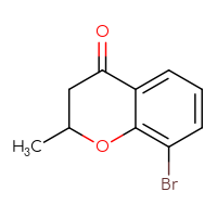 Chemical structure of 8-bromo-2-methyl-3,4-dihydro-2H-1-benzopyran-4-one - CSSB02126563637