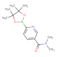 Chemical structure of N,N-dimethyl-6-(4,4,5,5-tetramethyl-1,3,2-dioxaborolan-2-yl)pyridine-3-carboxamide - CSSB00010248714