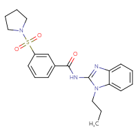 Chemical structure of N-(1-propyl-1H-1,3-benzodiazol-2-yl)-3-(pyrrolidine-1-sulfonyl)benzamide - CSSB00026247337