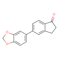 Chemical structure of 5-(2H-1,3-benzodioxol-5-yl)-2,3-dihydro-1H-inden-1-one - CSSB01036079989