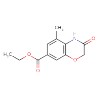 Chemical structure of ethyl 5-methyl-3-oxo-3,4-dihydro-2H-1,4-benzoxazine-7-carboxylate - CSSB20895625944