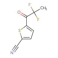 Chemical structure of 5-(2,2-difluoropropanoyl)thiophene-2-carbonitrile - CSSB09884593855