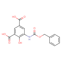 Chemical structure of 5-{[(benzyloxy)carbonyl]amino}-4-hydroxybenzene-1,3-dicarboxylic acid - CSSB03437853414