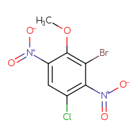 Chemical structure of 3-bromo-1-chloro-4-methoxy-2,5-dinitrobenzene - CSSB00000735367