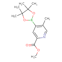 Chemical structure of methyl 5-methyl-4-(4,4,5,5-tetramethyl-1,3,2-dioxaborolan-2-yl)pyridine-2-carboxylate - CSSB00010036485