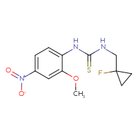 Chemical structure of 3-[(1-fluorocyclopropyl)methyl]-1-(2-methoxy-4-nitrophenyl)thiourea - CSSB07050055705