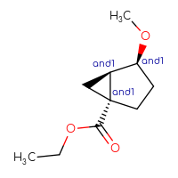 Chemical structure of rac-ethyl (1R,4S,5R)-4-methoxybicyclo[3.1.0]hexane-1-carboxylate - CSSB14948339803