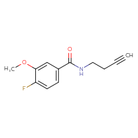Chemical structure of N-(but-3-yn-1-yl)-4-fluoro-3-methoxybenzamide - CSSB00006299103