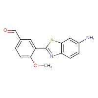 Chemical structure of 3-(6-amino-1,3-benzothiazol-2-yl)-4-methoxybenzaldehyde - CSSB13003918154