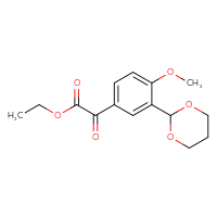 Chemical structure of ethyl 2-[3-(1,3-dioxan-2-yl)-4-methoxyphenyl]-2-oxoacetate - CSSB00020567768