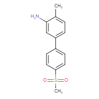 Chemical structure of 4'-methanesulfonyl-4-methyl-[1,1'-biphenyl]-3-amine - CSSB02172696396