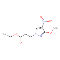 Chemical structure of ethyl 3-(3-methoxy-4-nitro-1H-pyrazol-1-yl)propanoate - CSSB00020599622