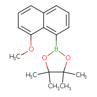 Chemical structure of 2-(8-methoxynaphthalen-1-yl)-4,4,5,5-tetramethyl-1,3,2-dioxaborolane - CSSB20621660695