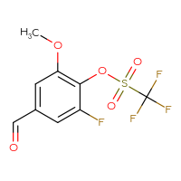 Chemical structure of 2-fluoro-4-formyl-6-methoxyphenyl trifluoromethanesulfonate - CSSB20977112459