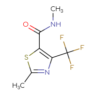 Chemical structure of N,2-dimethyl-4-(trifluoromethyl)-1,3-thiazole-5-carboxamide - CSSB00009995756