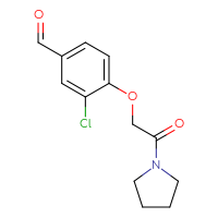 Chemical structure of 3-chloro-4-[2-oxo-2-(pyrrolidin-1-yl)ethoxy]benzaldehyde - CSSB00003213607