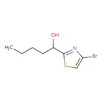 Chemical structure of 1-(4-bromo-1,3-thiazol-2-yl)pentan-1-ol - CSSB00013715456
