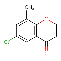 Chemical structure of 6-chloro-8-methyl-3,4-dihydro-2H-1-benzopyran-4-one - CSSB00000749008