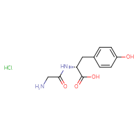 Chemical structure of (2R)-2-(2-aminoacetamido)-3-(4-hydroxyphenyl)propanoic acid hydrochloride - CSSB20963525320