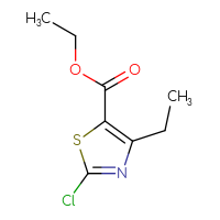 Chemical structure of ethyl 2-chloro-4-ethyl-1,3-thiazole-5-carboxylate - CSSB00036219210