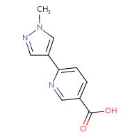 Chemical structure of 6-(1-methyl-1H-pyrazol-4-yl)pyridine-3-carboxylic acid - CSSB00010393270