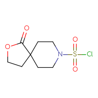 Chemical structure of 1-oxo-2-oxa-8-azaspiro[4.5]decane-8-sulfonyl chloride - CSSB15013570856