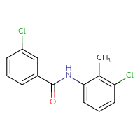 Chemical structure of 3-chloro-N-(3-chloro-2-methylphenyl)benzamide - CSSB00046169363