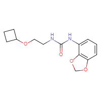 Chemical structure of 1-(2H-1,3-benzodioxol-4-yl)-3-(2-cyclobutoxyethyl)urea - CSSB02027658823
