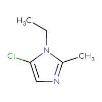 Chemical structure of 5-chloro-1-ethyl-2-methyl-1H-imidazole - CSSB00000032864
