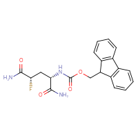 Chemical structure of (9H-fluoren-9-yl)methyl N-[(1S,3S)-1,3-dicarbamoyl-3-fluoropropyl]carbamate - CSSB21043409085