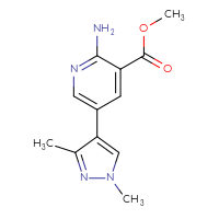 Chemical structure of methyl 2-amino-5-(1,3-dimethyl-1H-pyrazol-4-yl)pyridine-3-carboxylate - CSSB03518642739