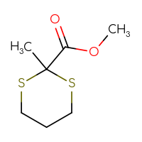 Chemical structure of methyl 2-methyl-1,3-dithiane-2-carboxylate - CSSB06656549662