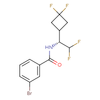 Chemical structure of 3-bromo-N-[(1R)-1-(3,3-difluorocyclobutyl)-2,2-difluoroethyl]benzamide - CSSB07945930279