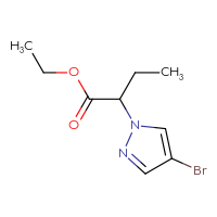 Chemical structure of ethyl 2-(4-bromo-1H-pyrazol-1-yl)butanoate - CSSB00012123458