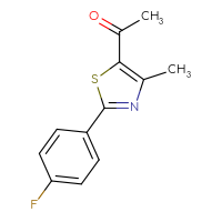 Chemical structure of 1-[2-(4-fluorophenyl)-4-methyl-1,3-thiazol-5-yl]ethan-1-one - CSSB00000169248