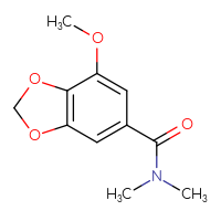 Chemical structure of 7-methoxy-N,N-dimethyl-2H-1,3-benzodioxole-5-carboxamide - CSSB06886135784