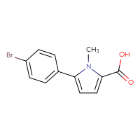 Chemical structure of 5-(4-bromophenyl)-1-methyl-1H-pyrrole-2-carboxylic acid - CSSB00000749311