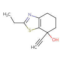 Chemical structure of 2-ethyl-7-ethynyl-4,5,6,7-tetrahydro-1,3-benzothiazol-7-ol - CSSB06820032246