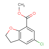 Chemical structure of methyl 5-chloro-2,3-dihydro-1-benzofuran-7-carboxylate - CSSB01687449888