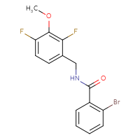 Chemical structure of 2-bromo-N-[(2,4-difluoro-3-methoxyphenyl)methyl]benzamide - CSSB06485900845