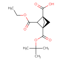 Chemical structure of (1r,3r)-3-[(tert-butoxy)carbonyl]-2-(ethoxycarbonyl)bicyclo[1.1.1]pentane-1-carboxylic acid - CSSB21291565755