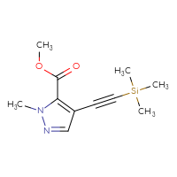 Chemical structure of methyl 1-methyl-4-[2-(trimethylsilyl)ethynyl]-1H-pyrazole-5-carboxylate - CSSB00052287052