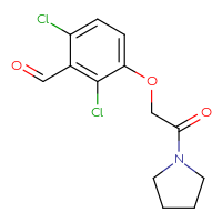 Chemical structure of 2,6-dichloro-3-[2-oxo-2-(pyrrolidin-1-yl)ethoxy]benzaldehyde - CSSB03587061454