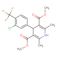 Chemical structure of 3,5-dimethyl 4-[3-chloro-4-(trifluoromethyl)phenyl]-2,6-dimethyl-1,4-dihydropyridine-3,5-dicarboxylate - CSSB20539824732