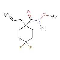Chemical structure of 4,4-difluoro-N-methoxy-N-methyl-1-(prop-2-en-1-yl)cyclohexane-1-carboxamide - CSSB21151592748