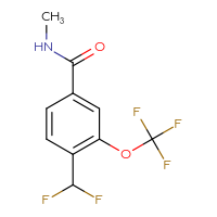 Chemical structure of 4-(difluoromethyl)-N-methyl-3-(trifluoromethoxy)benzamide - CSSB21043413478