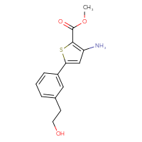Chemical structure of methyl 3-amino-5-[3-(2-hydroxyethyl)phenyl]thiophene-2-carboxylate - CSSB06585129986