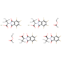 Chemical structure of bis(λ²-rhodium(2+)) bis(ethyl acetate) tetrakis((2S)-3,3-dimethyl-2-(4,5,6,7-tetrafluoro-1,3-dioxo-2,3-dihydro-1H-isoindol-2-yl)butanoate) - CSSB07094296303