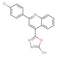 Chemical structure of 5-[2-(4-chlorophenyl)quinolin-4-yl]-1,3,4-oxadiazole-2-thiol - CSSB00000682151