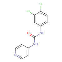 Chemical structure of 3-(3,4-dichlorophenyl)-1-(pyridin-4-yl)urea - CSSB00116273274